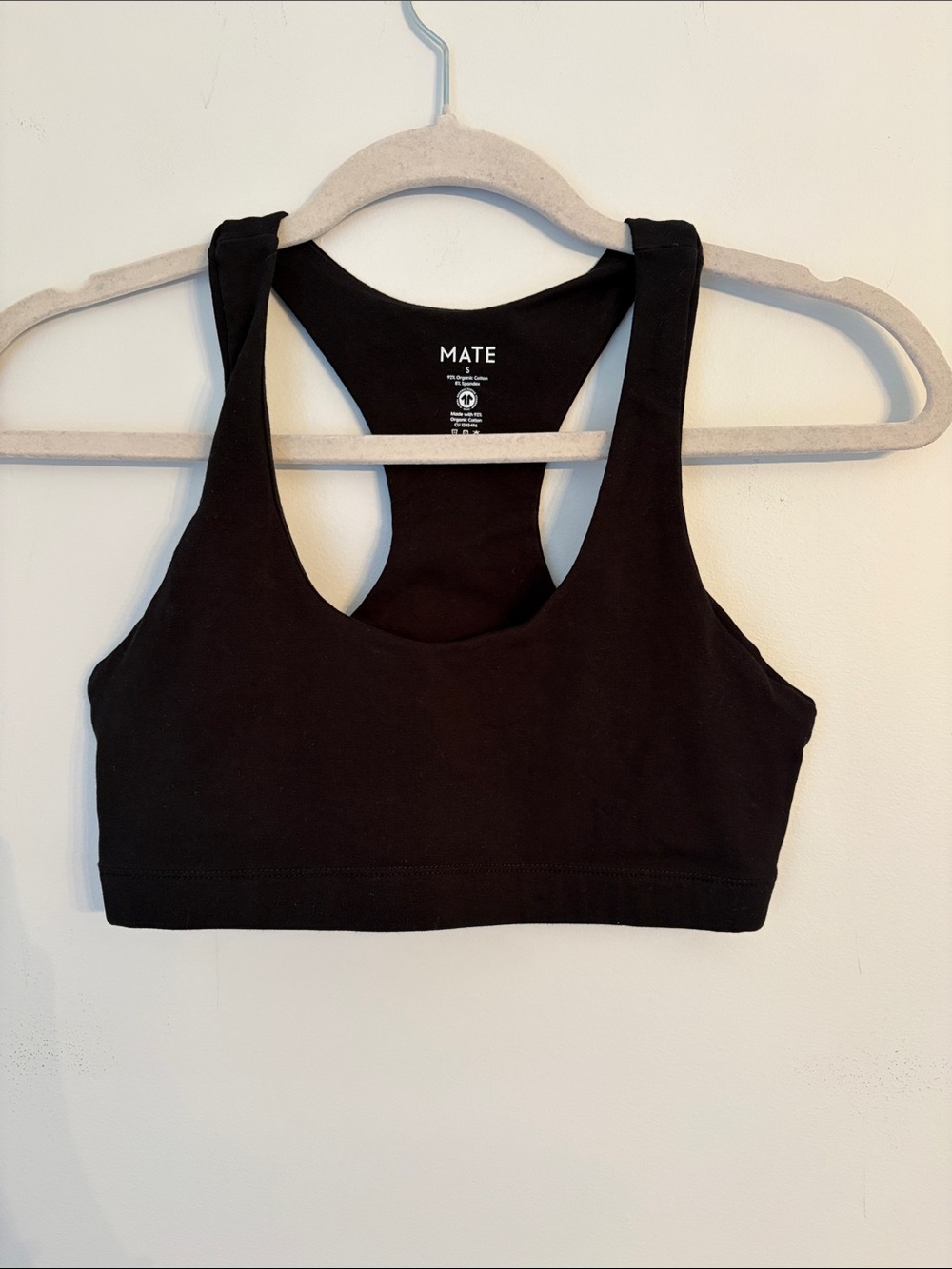 Mate the Label Organic Stretch Racerback Sports Bra Size Small NWOT
